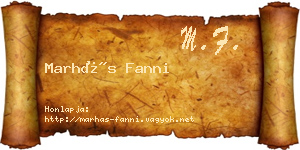 Marhás Fanni névjegykártya